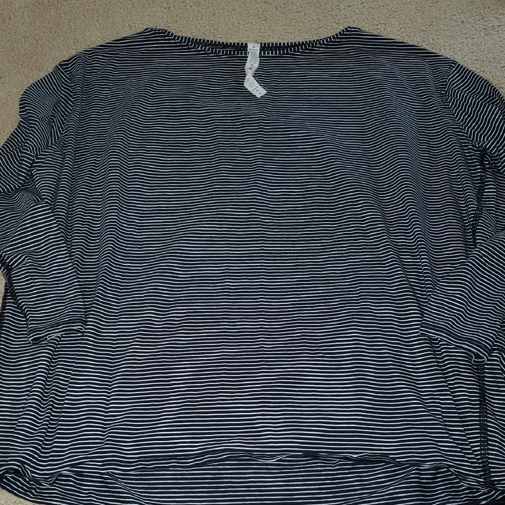 Lululemon Athletica Black and White Striped Top